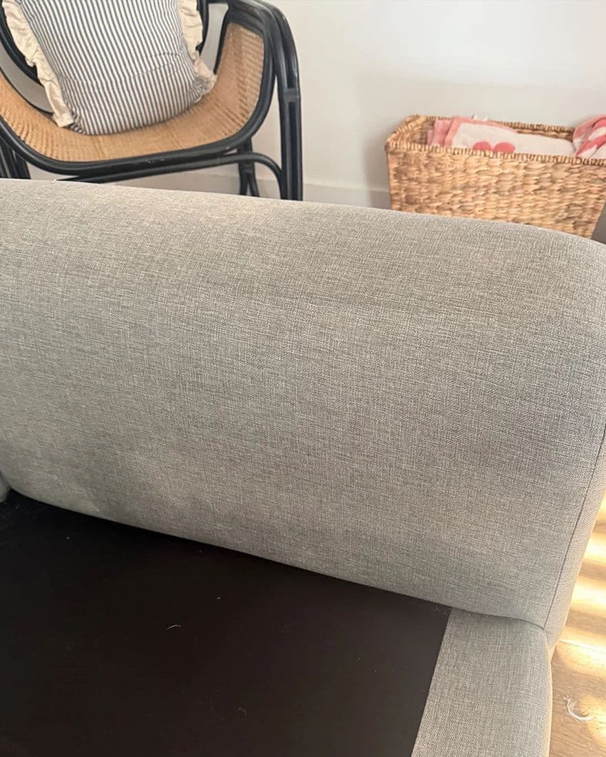 Couch arm, after cleaning
