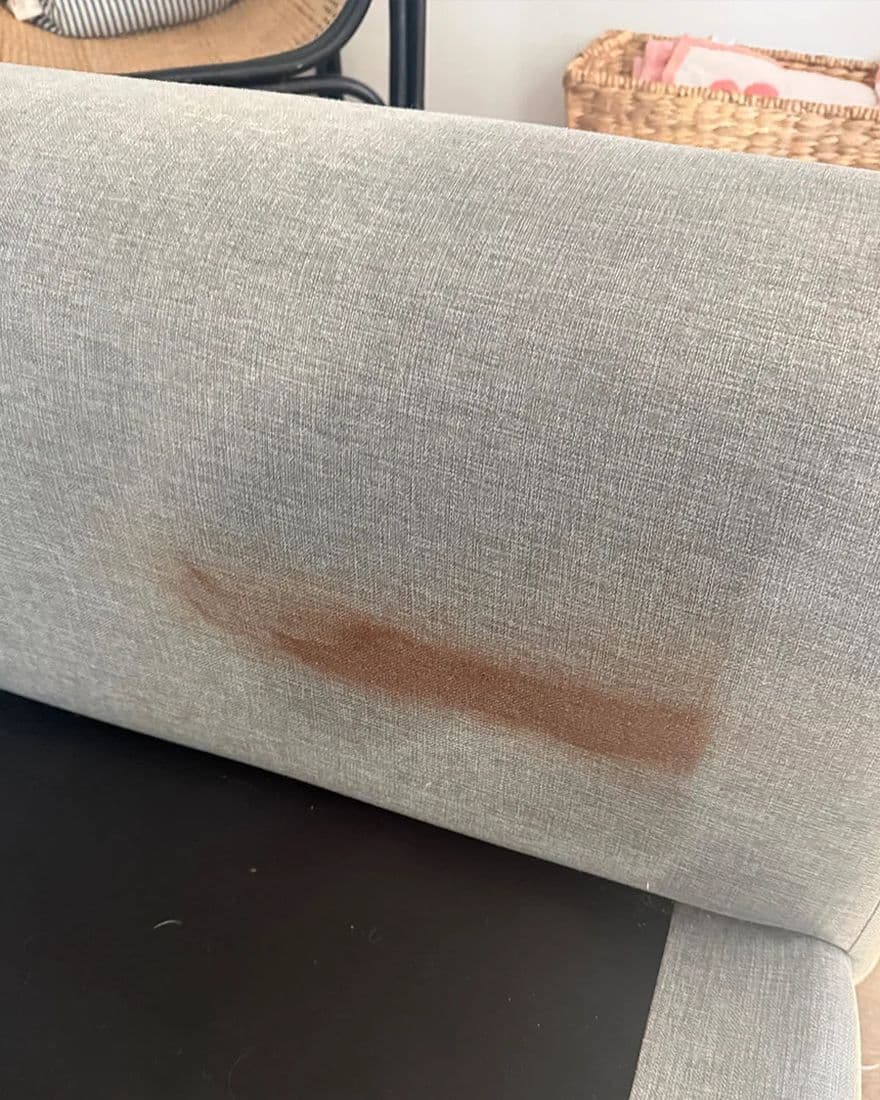 Couch arm, before cleaning
