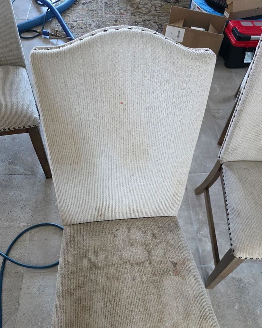 Dining chair, before cleaning